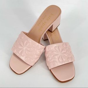 New Kate Spade Emmie Block Heel Leather Sandals in  Pale Dogwood Pink size 7.5!!